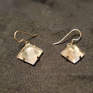 Sterling silver Quartz Pyramid Hook Dangke Earrings